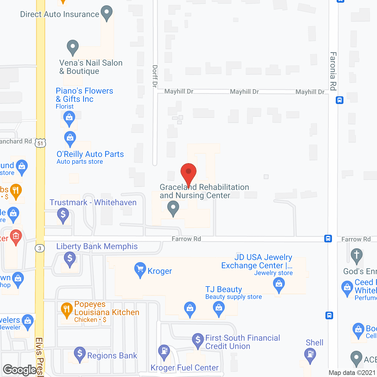 Graceland Nursing Ctr in google map