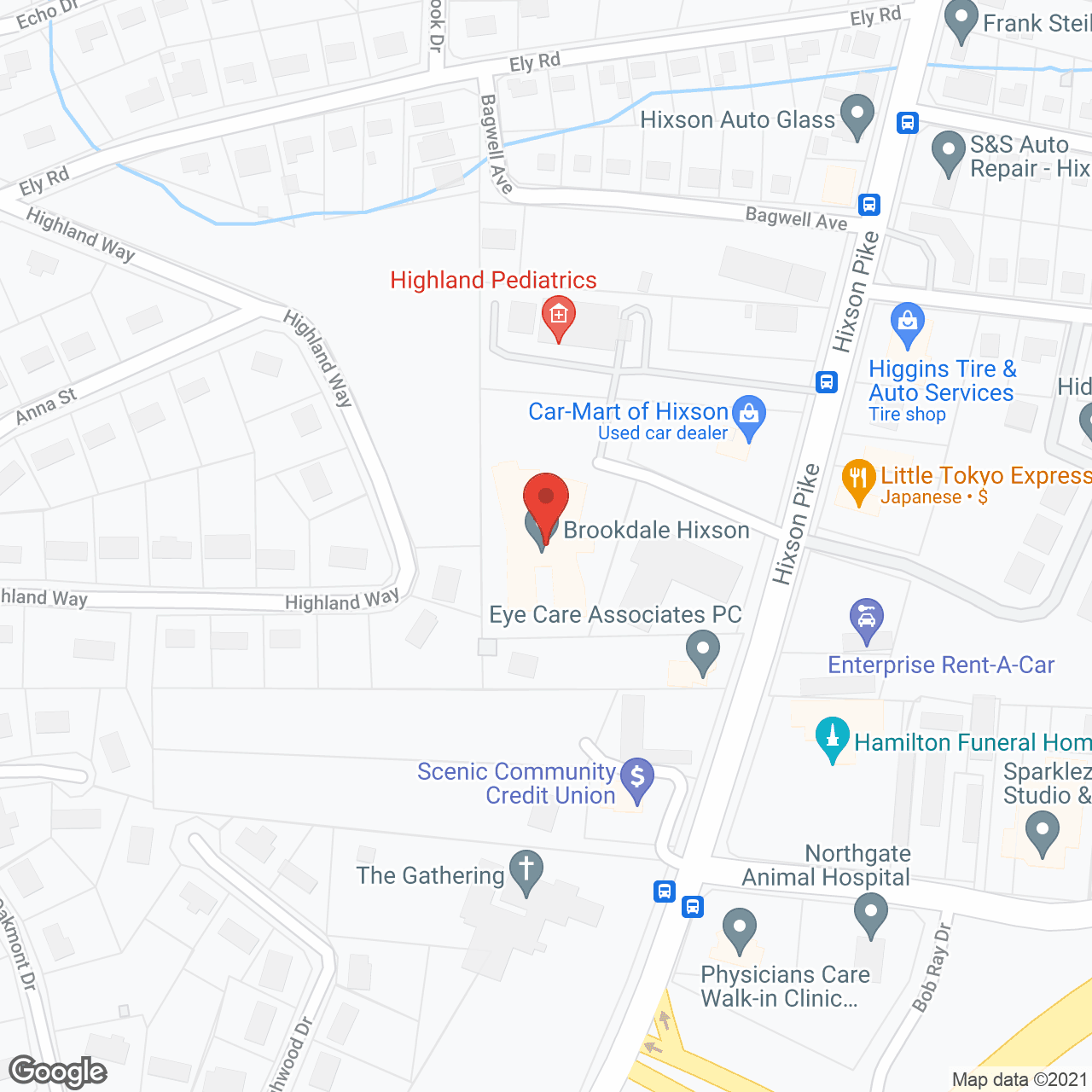 Wellington Place of Hixson in google map