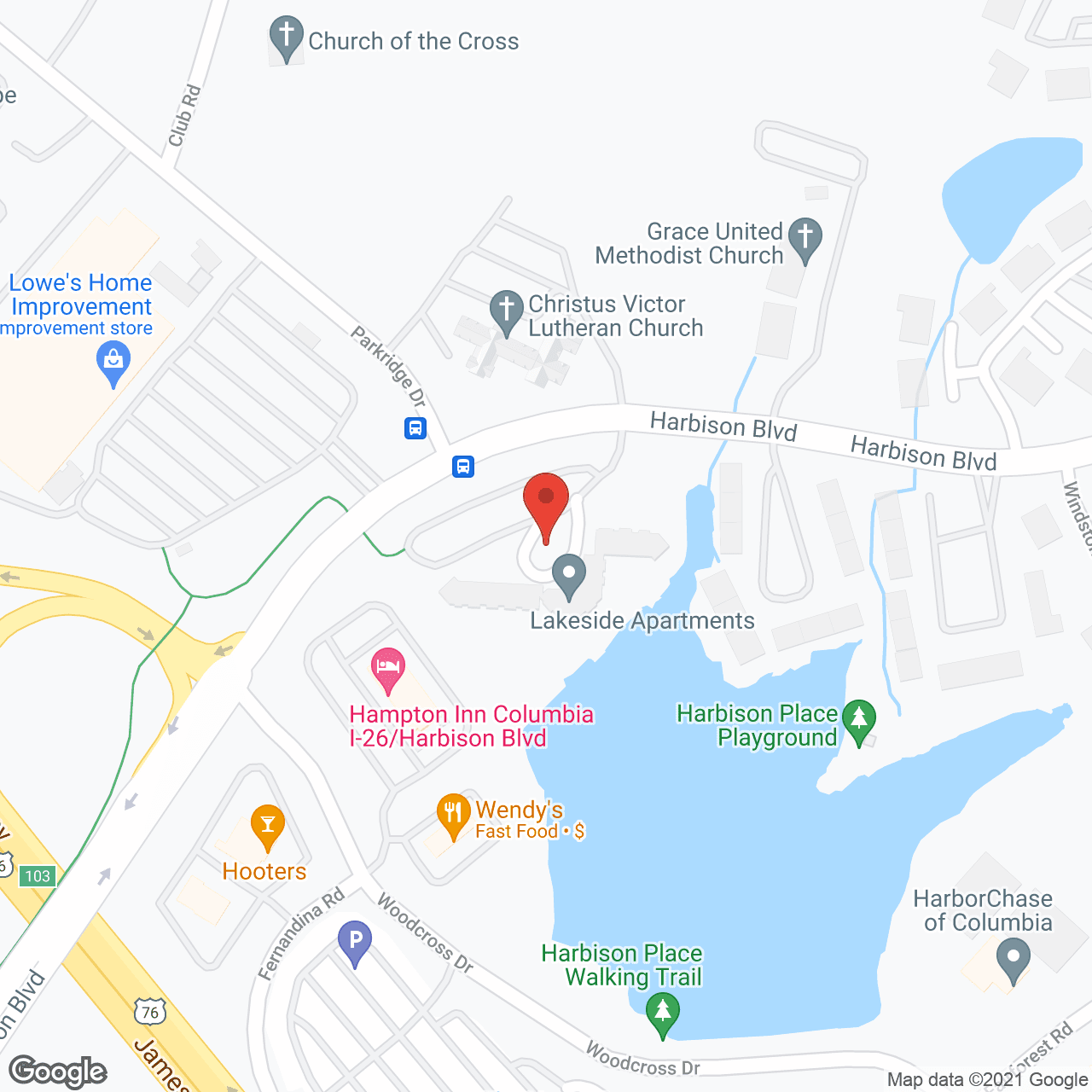 Lakeside Apartments in google map