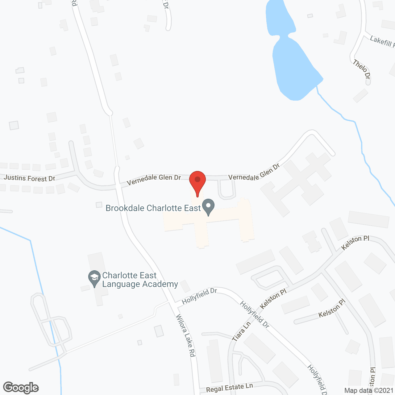 Brookdale Charlotte East in google map