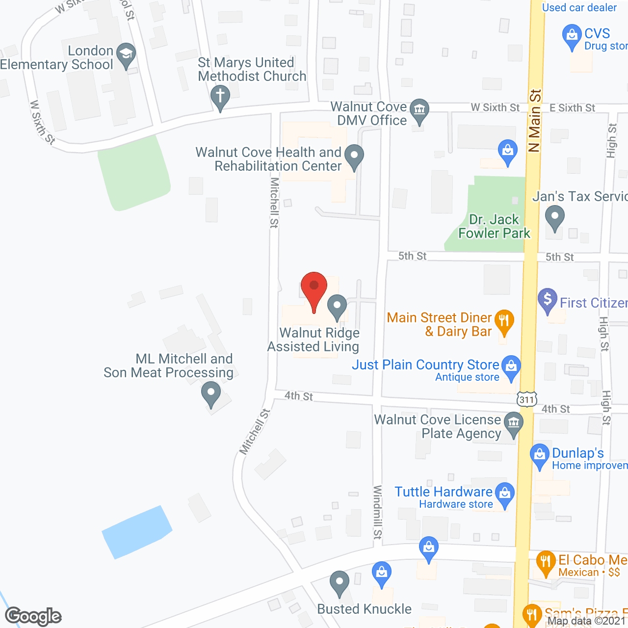 Walnut Ridge in google map