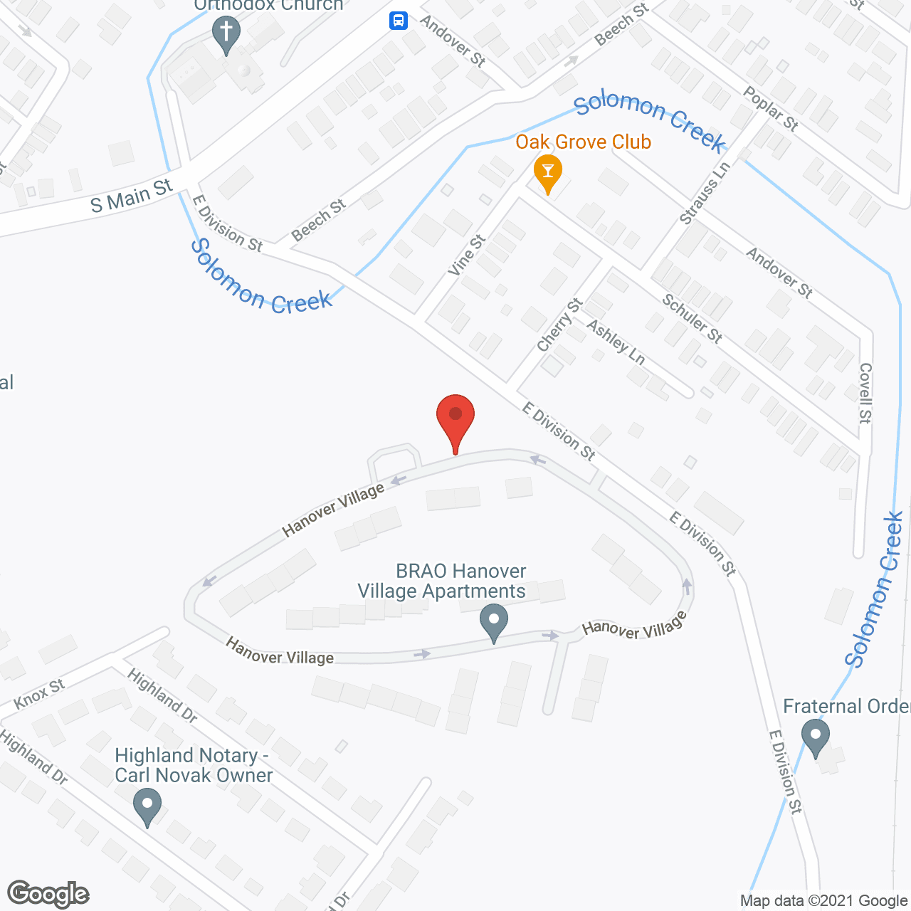 Hanover Village Apartments in google map
