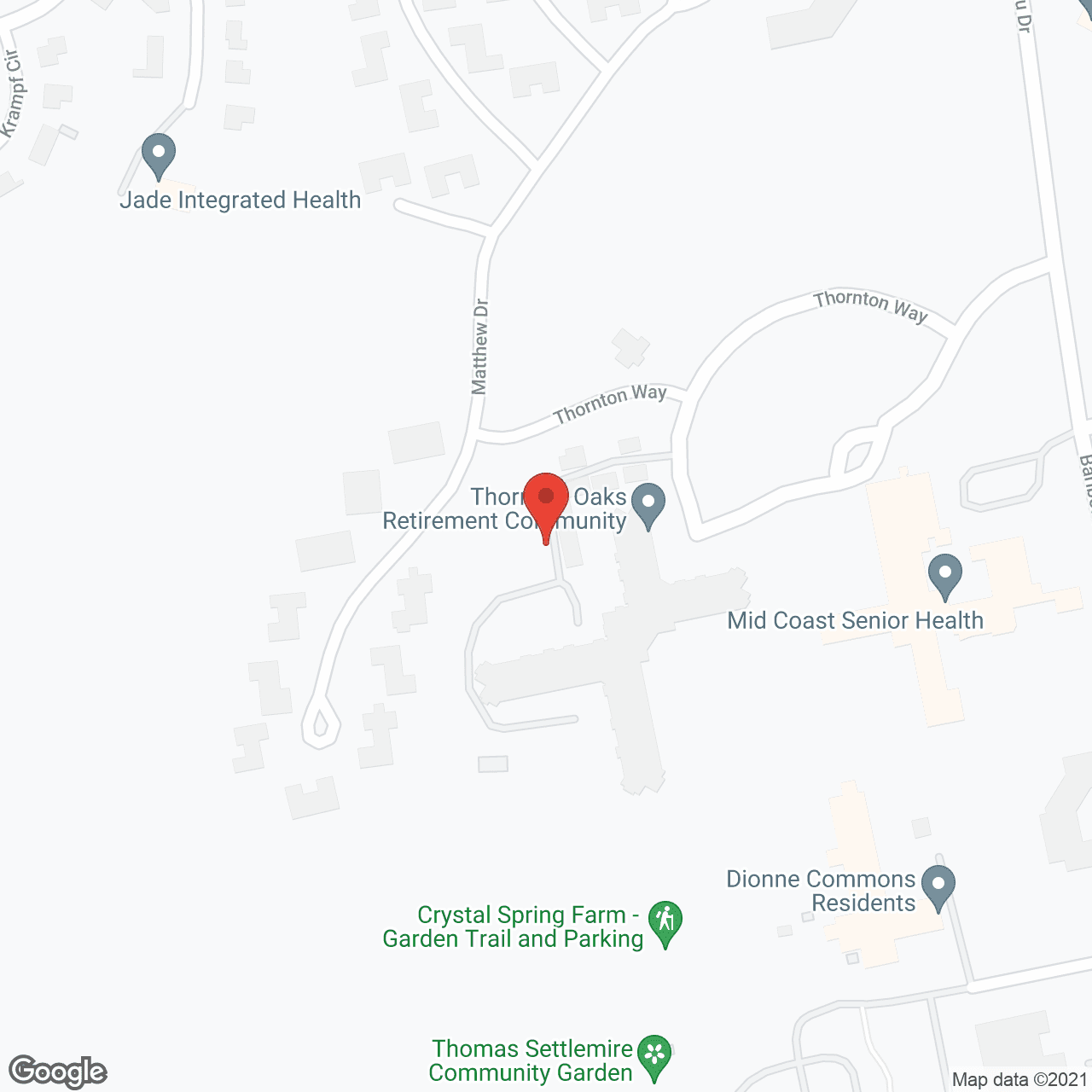 Thornton Oaks in google map