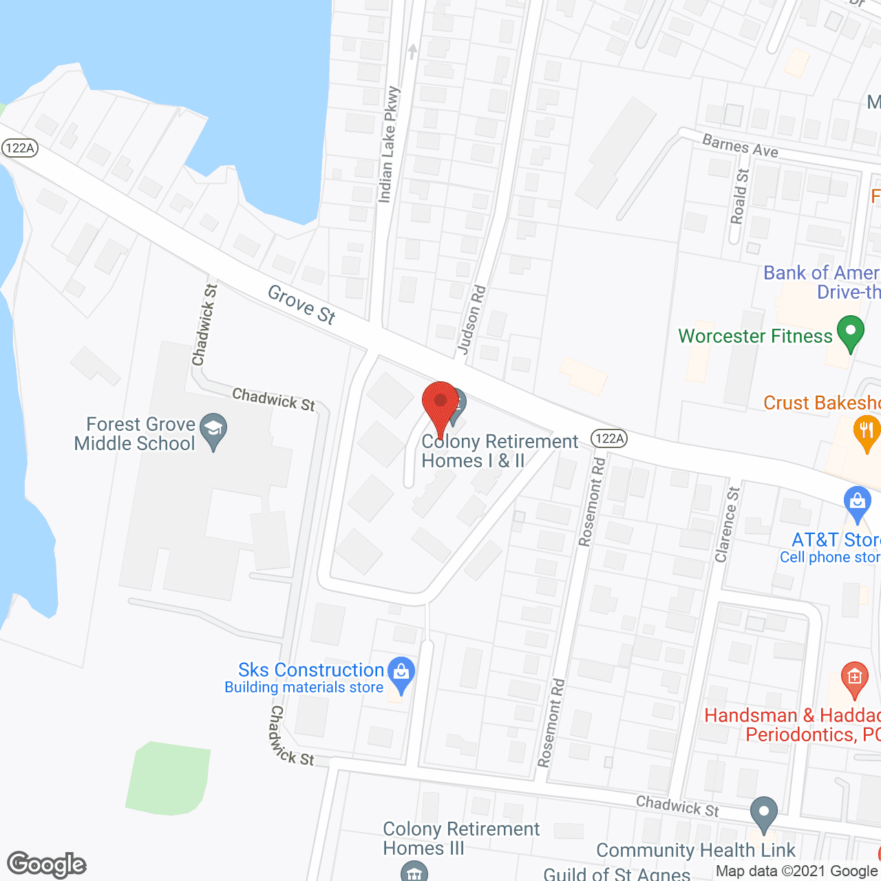 Colony Retirement Homes I and II in google map