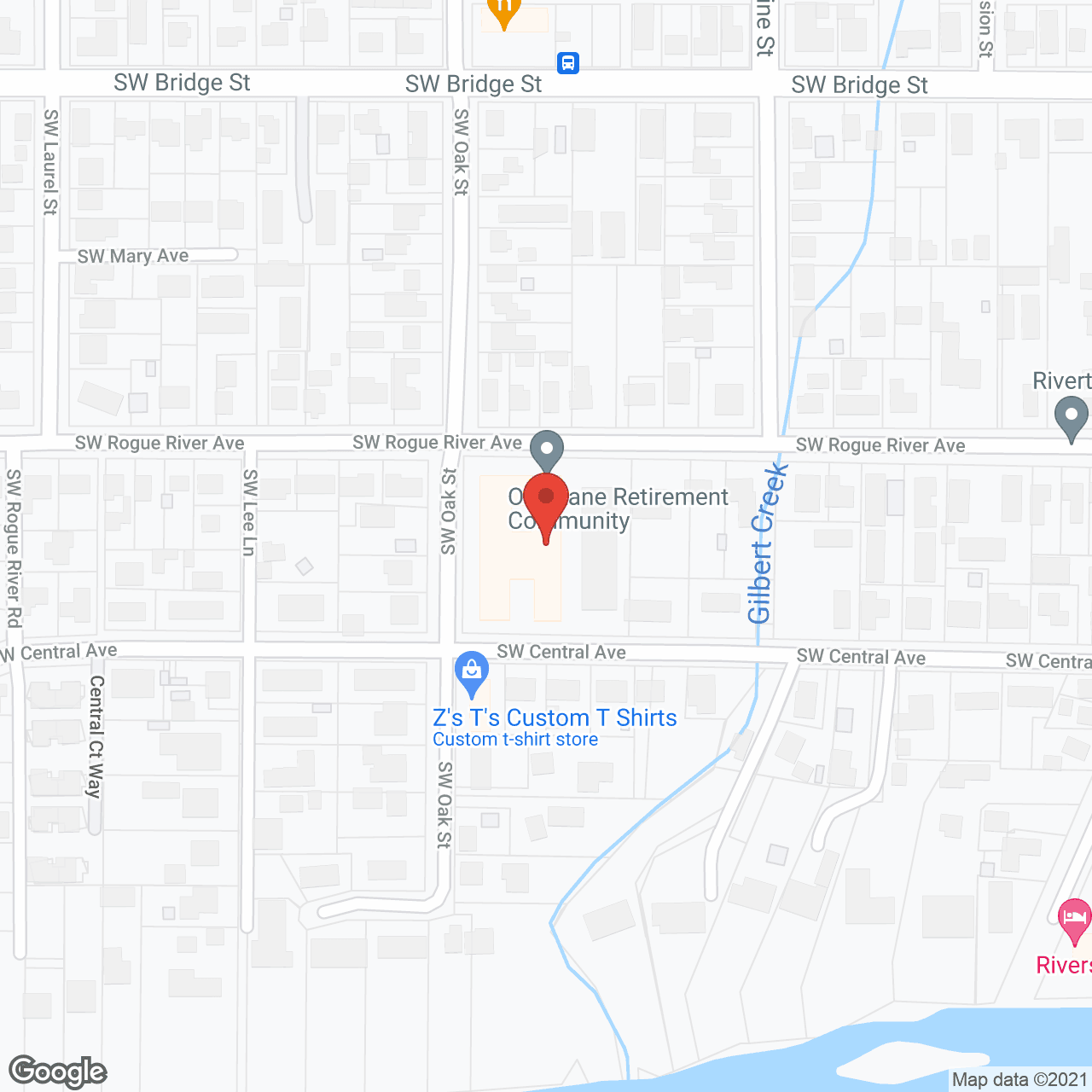 Oak Lane in google map