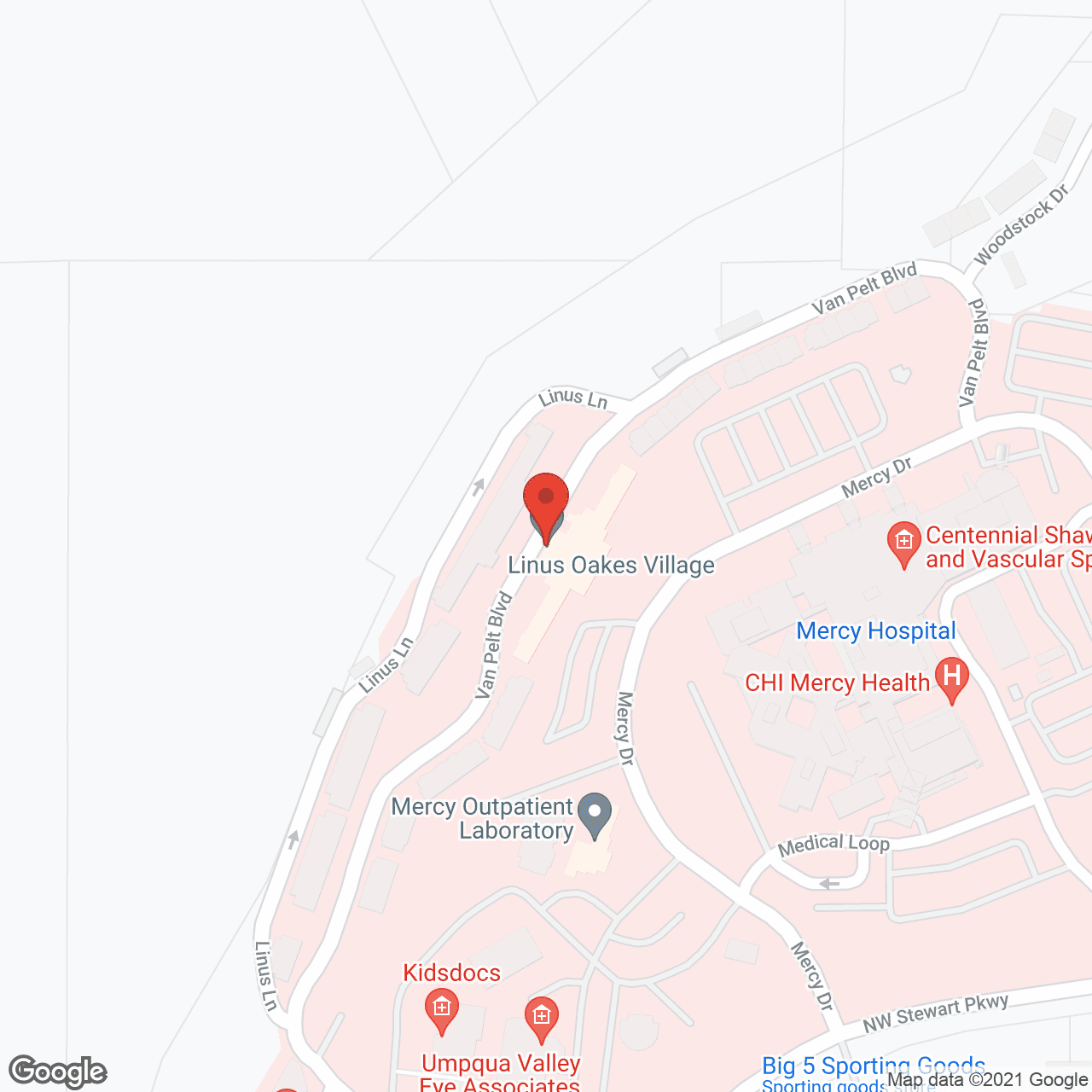 Linus Oakes Village in google map