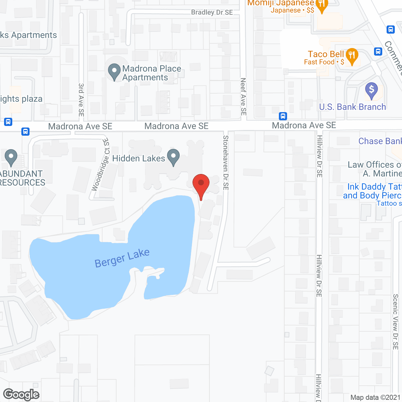 Holiday Hidden Lakes in google map