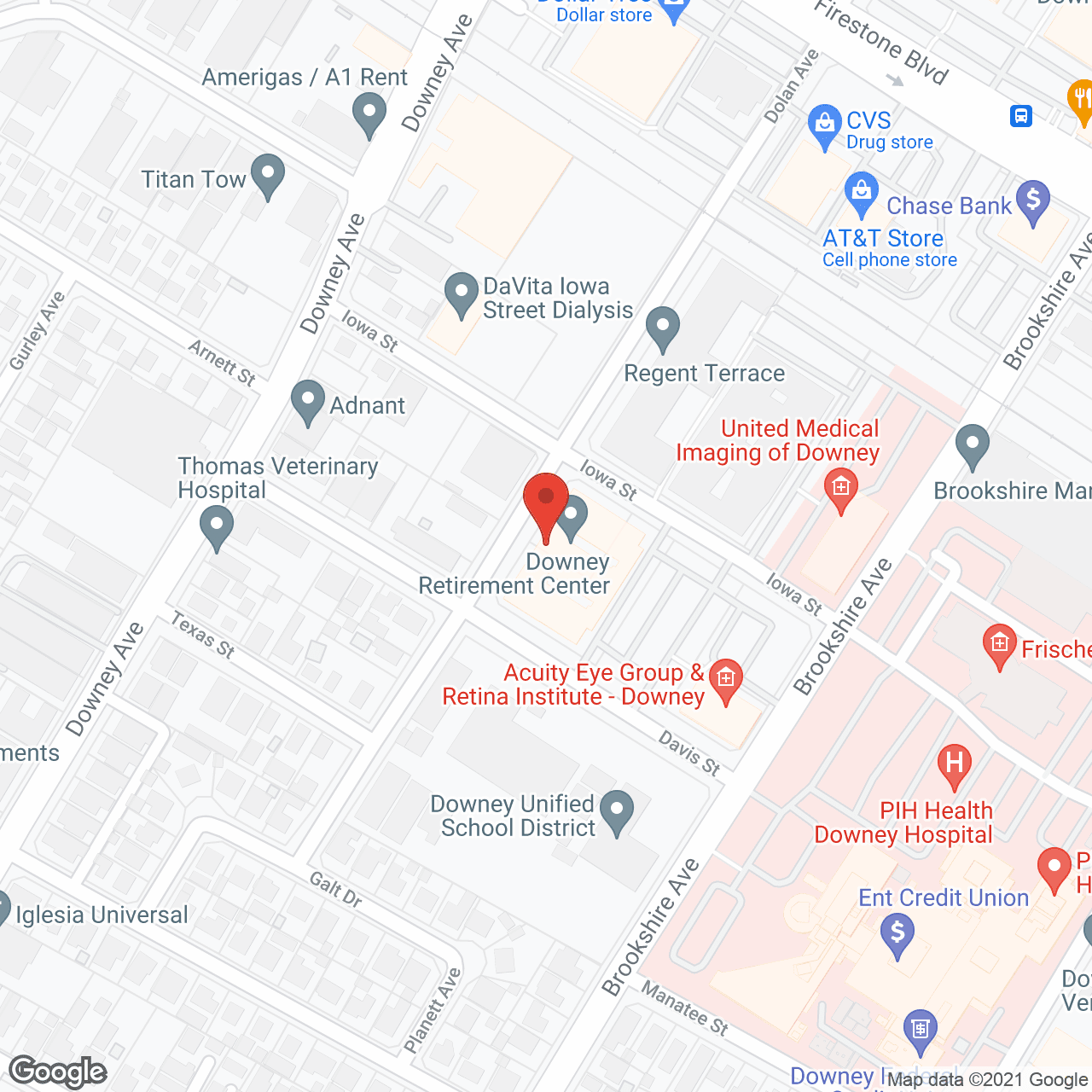 Downey Retirement Center in google map