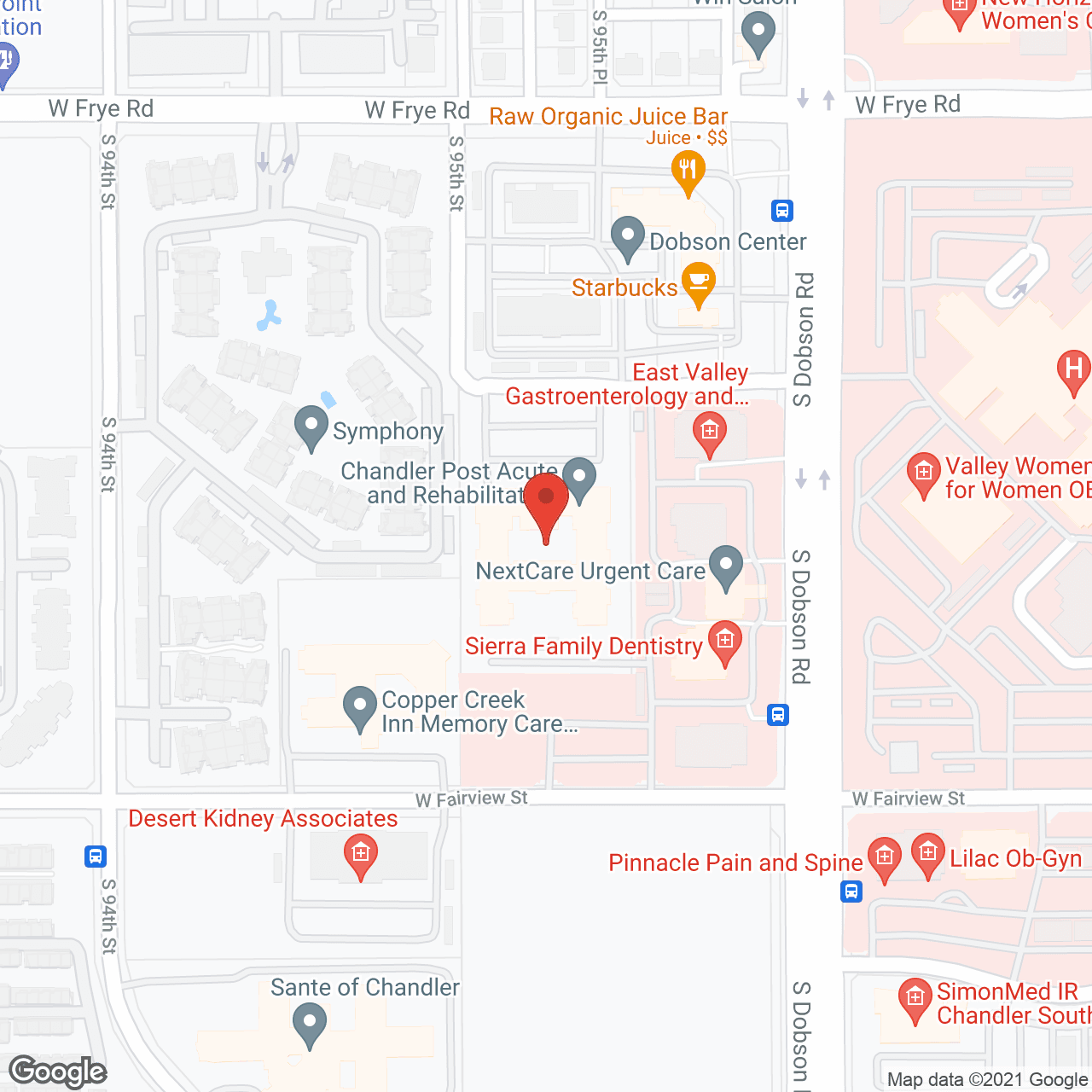 Chandler Post Acute and Rehabilitation in google map