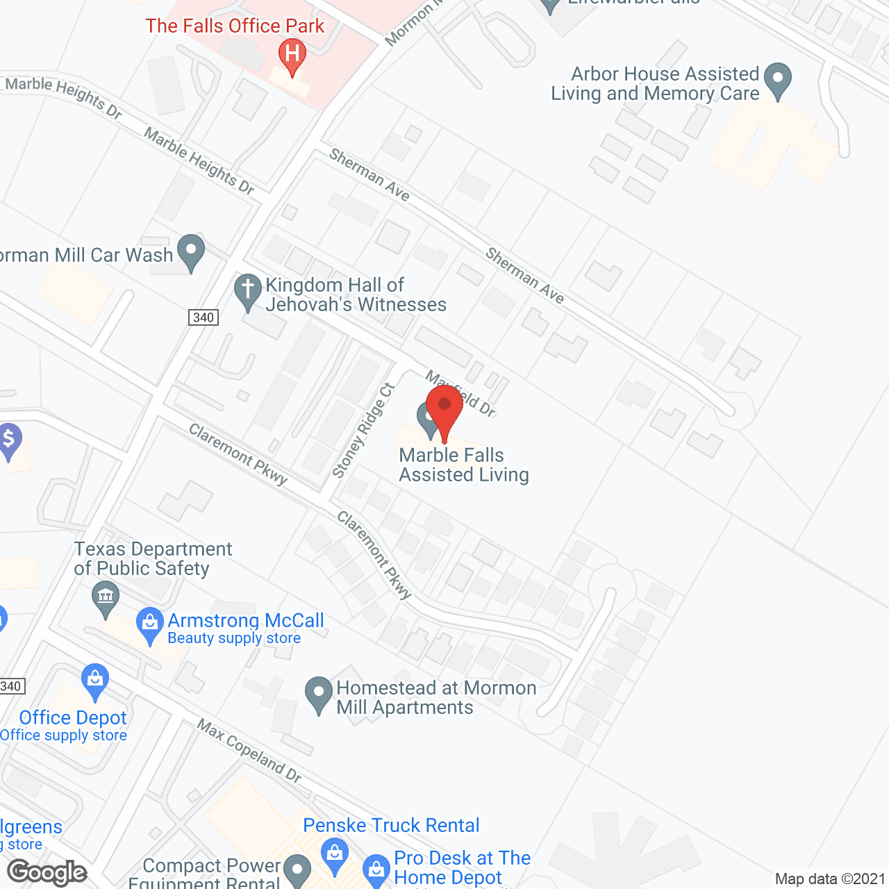 800 Claremont in google map