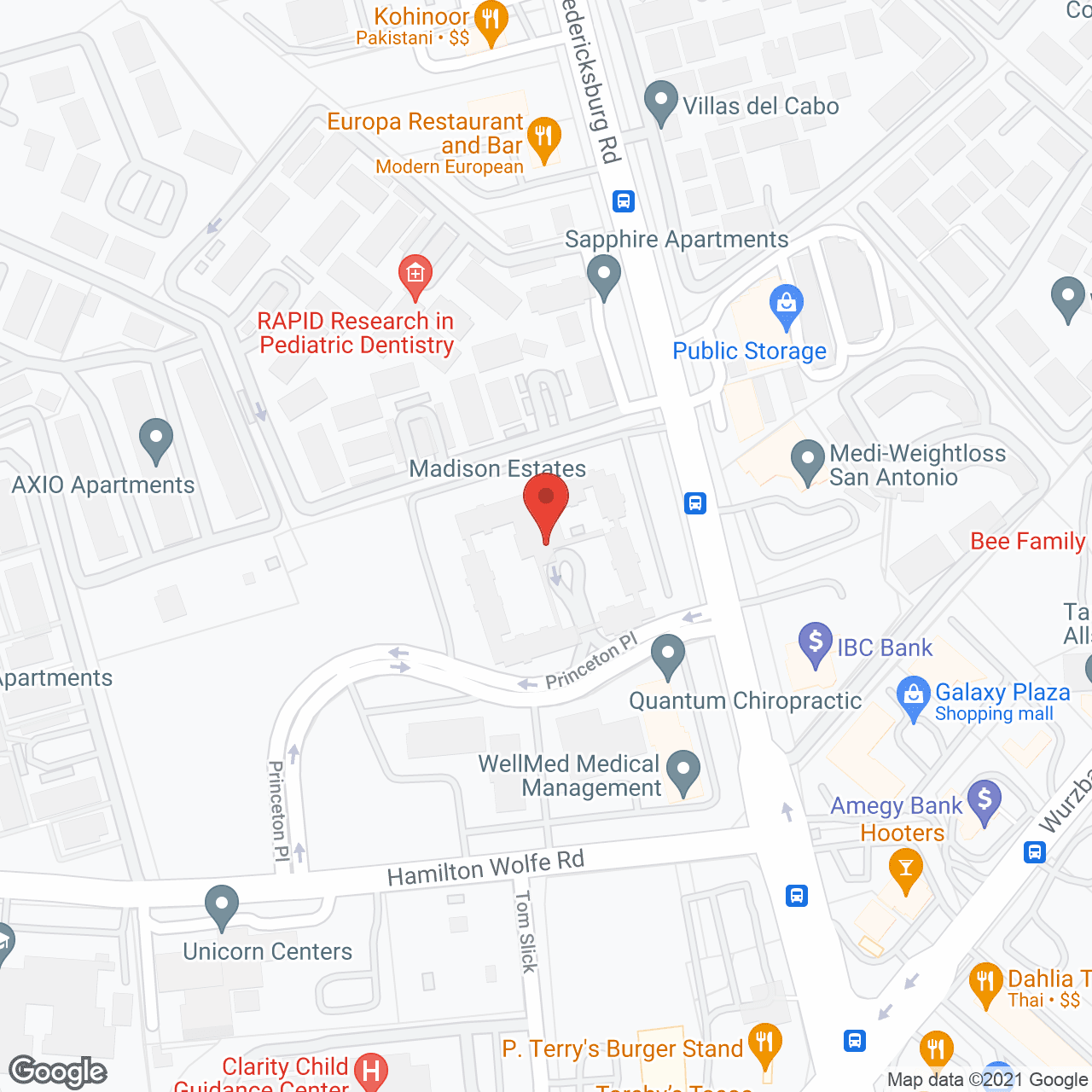 Madison Estates in google map