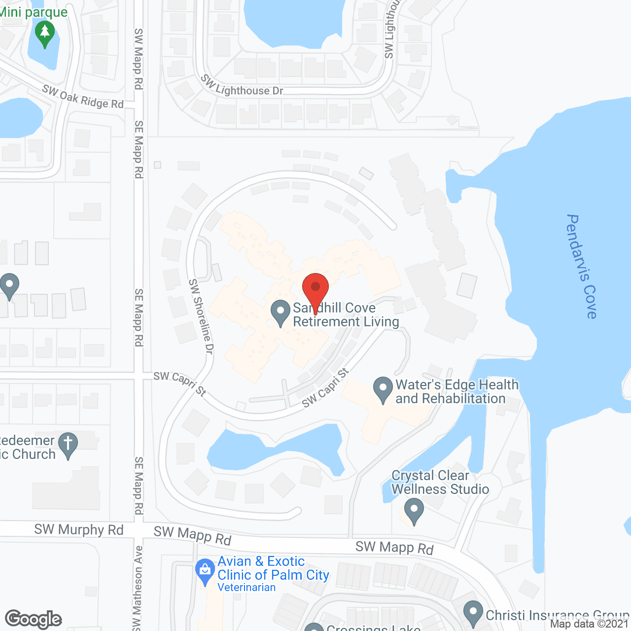 Sand Hill Cove Retirement Living in google map