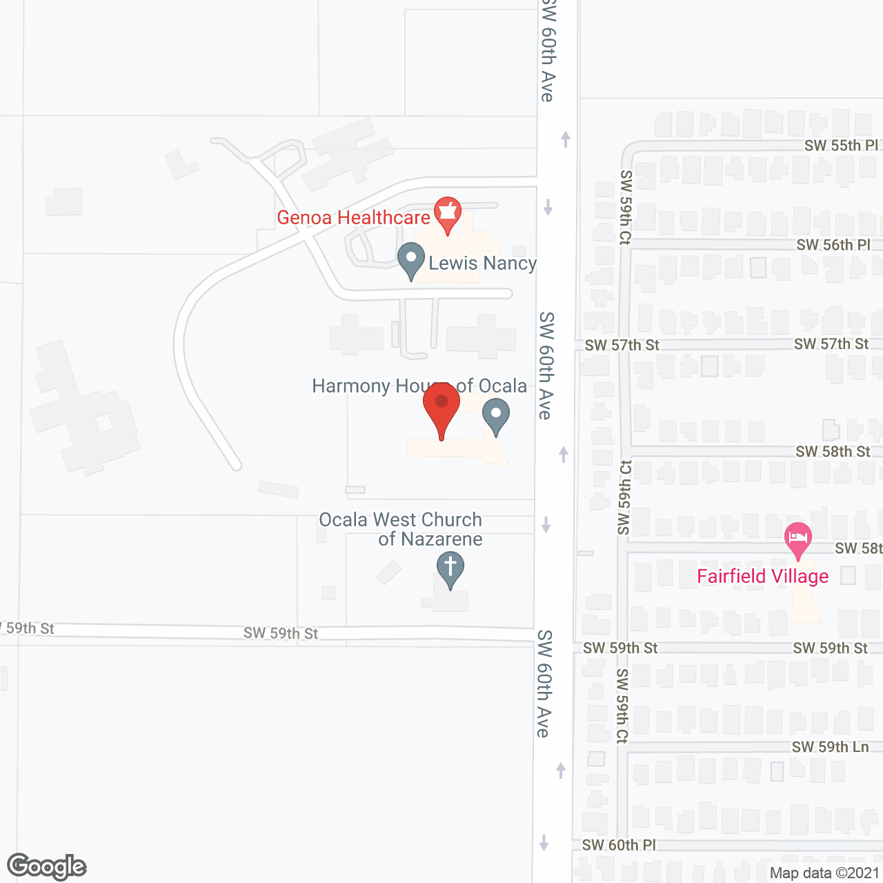The Harmony House of Ocala in google map