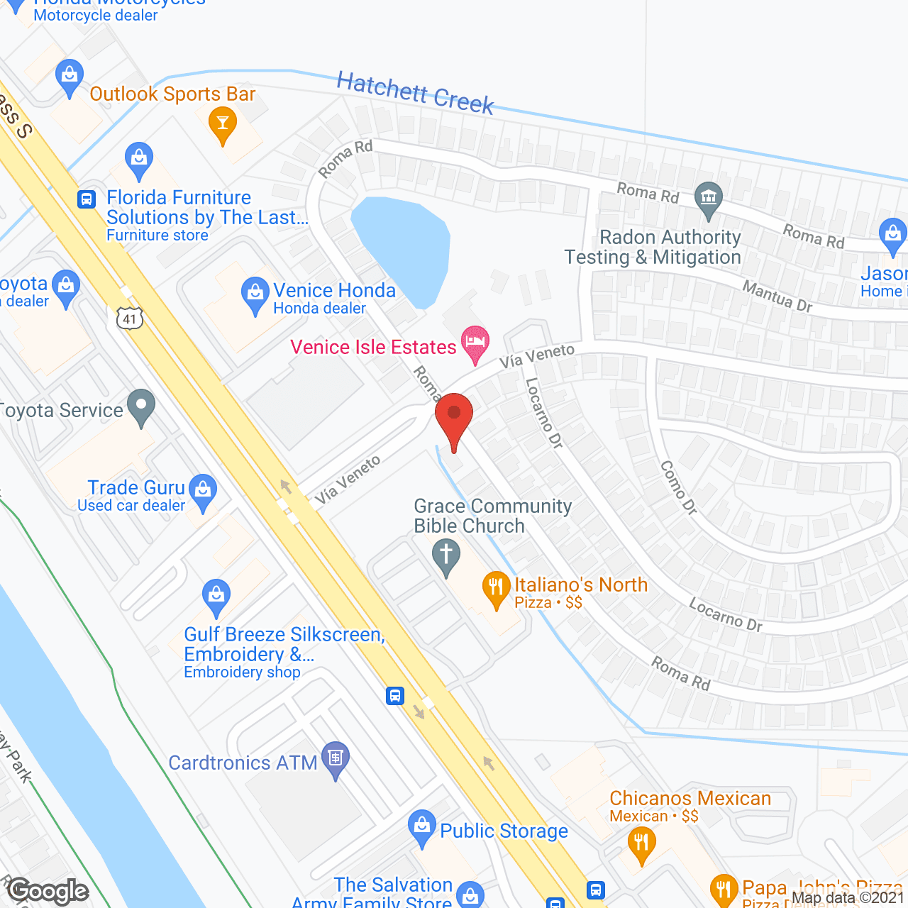 Venice Isle Estates in google map