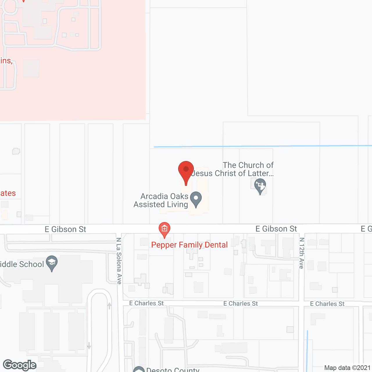 Arcadia Oaks Assisted Living in google map