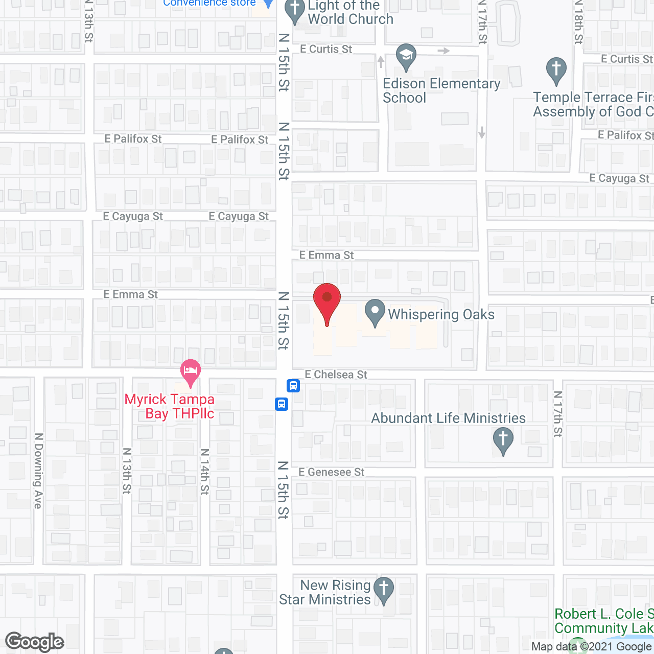 Whispering Oaks in google map