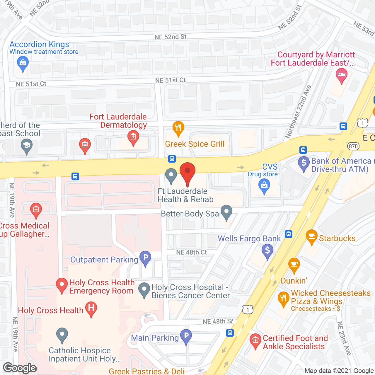 Fort Lauderdale Health & Rehab in google map