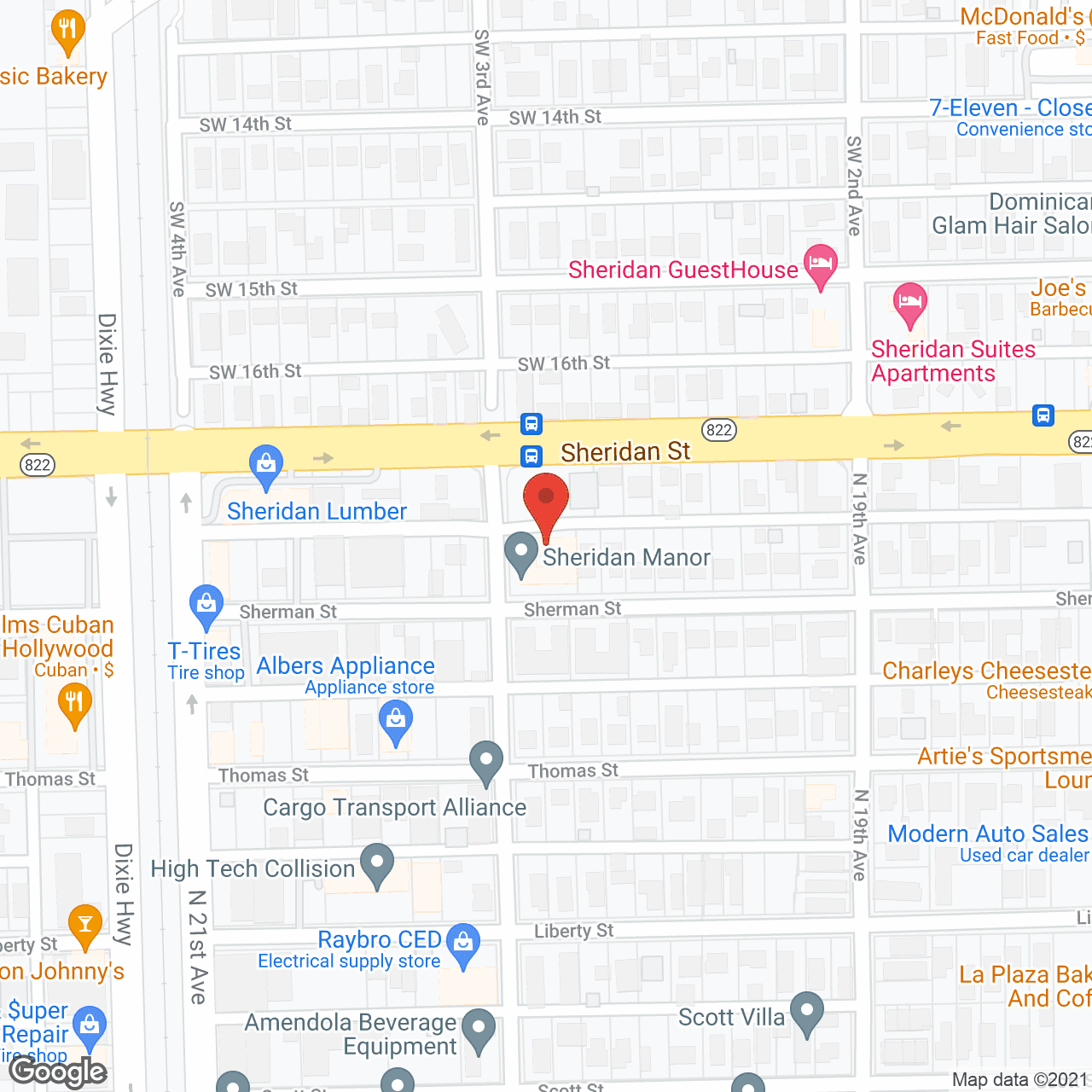 Sheridan Manor in google map