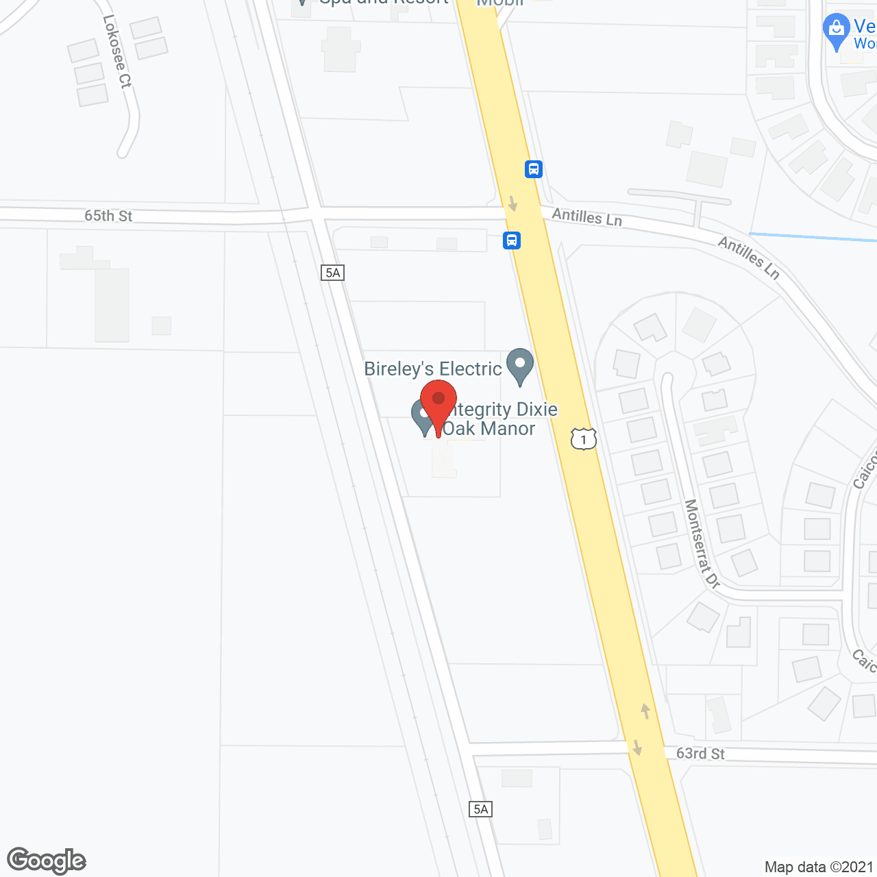 Dixie Oak Manor in google map