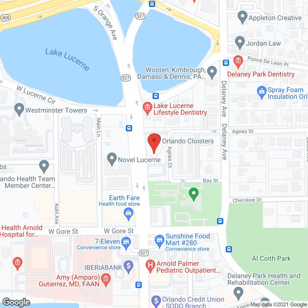 Orlando Cloisters in google map