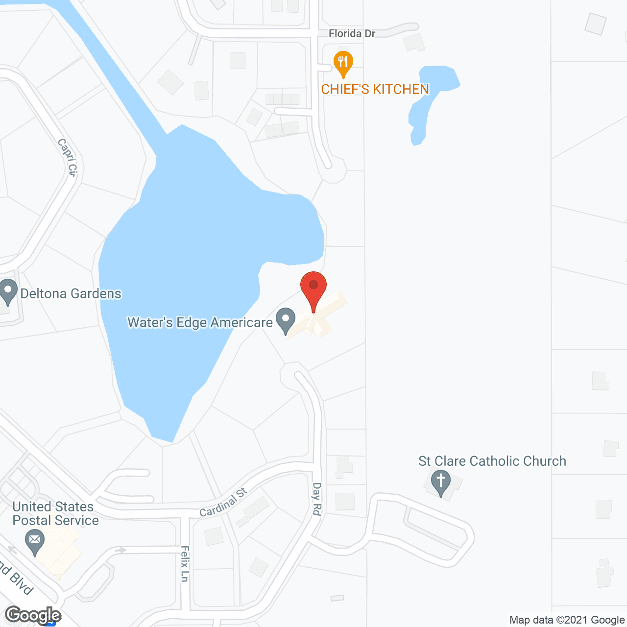 Americare Water's Edge in google map
