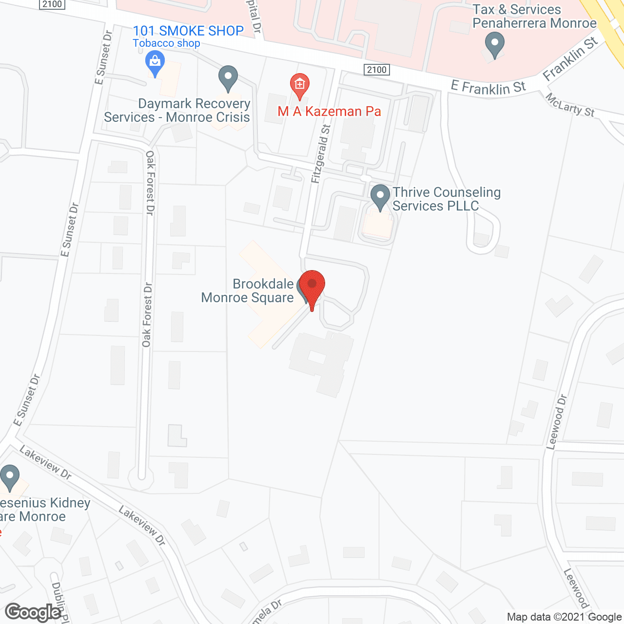 Brookdale Monroe Square in google map