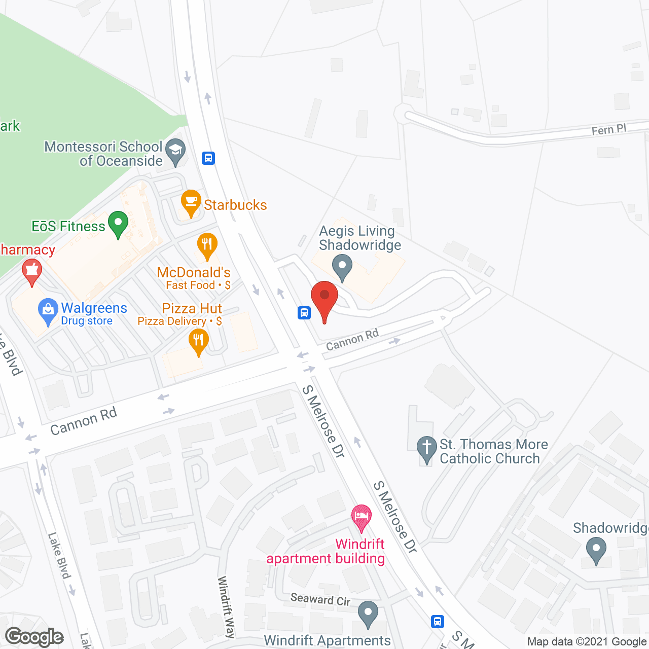 Aegis at Shadowridge in google map