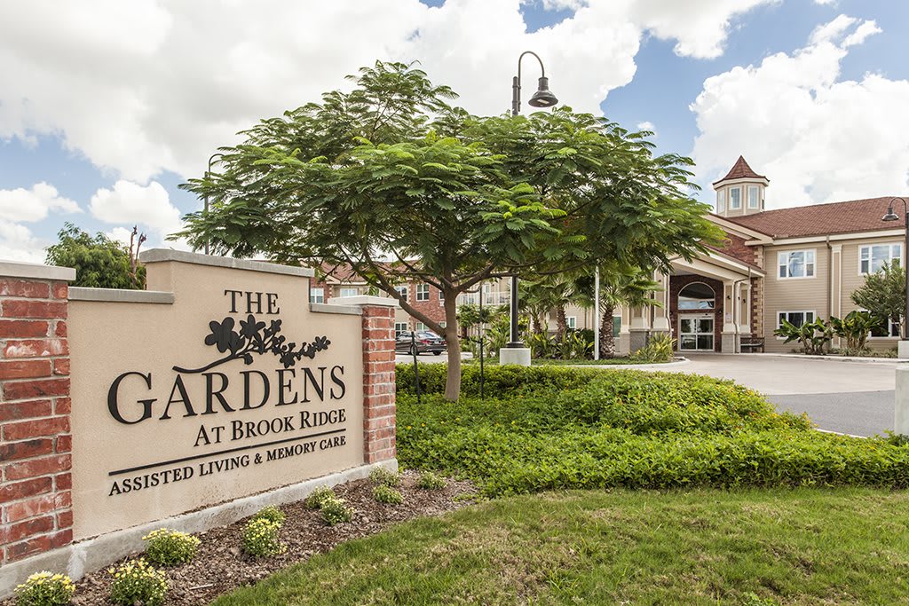 The Gardens at Brook Ridge Assisted Living and Memory Care outdoor common area