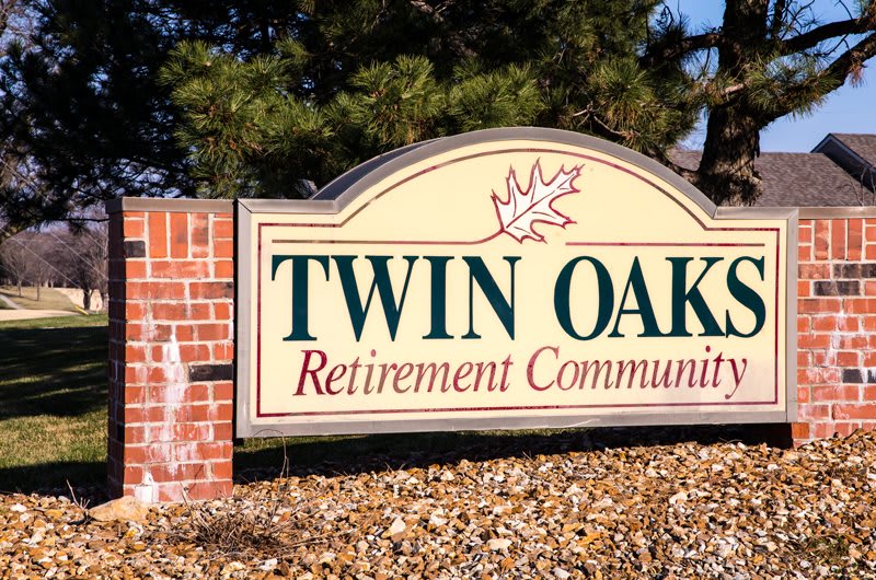 Twin Oaks Retirement Community outdoor common area