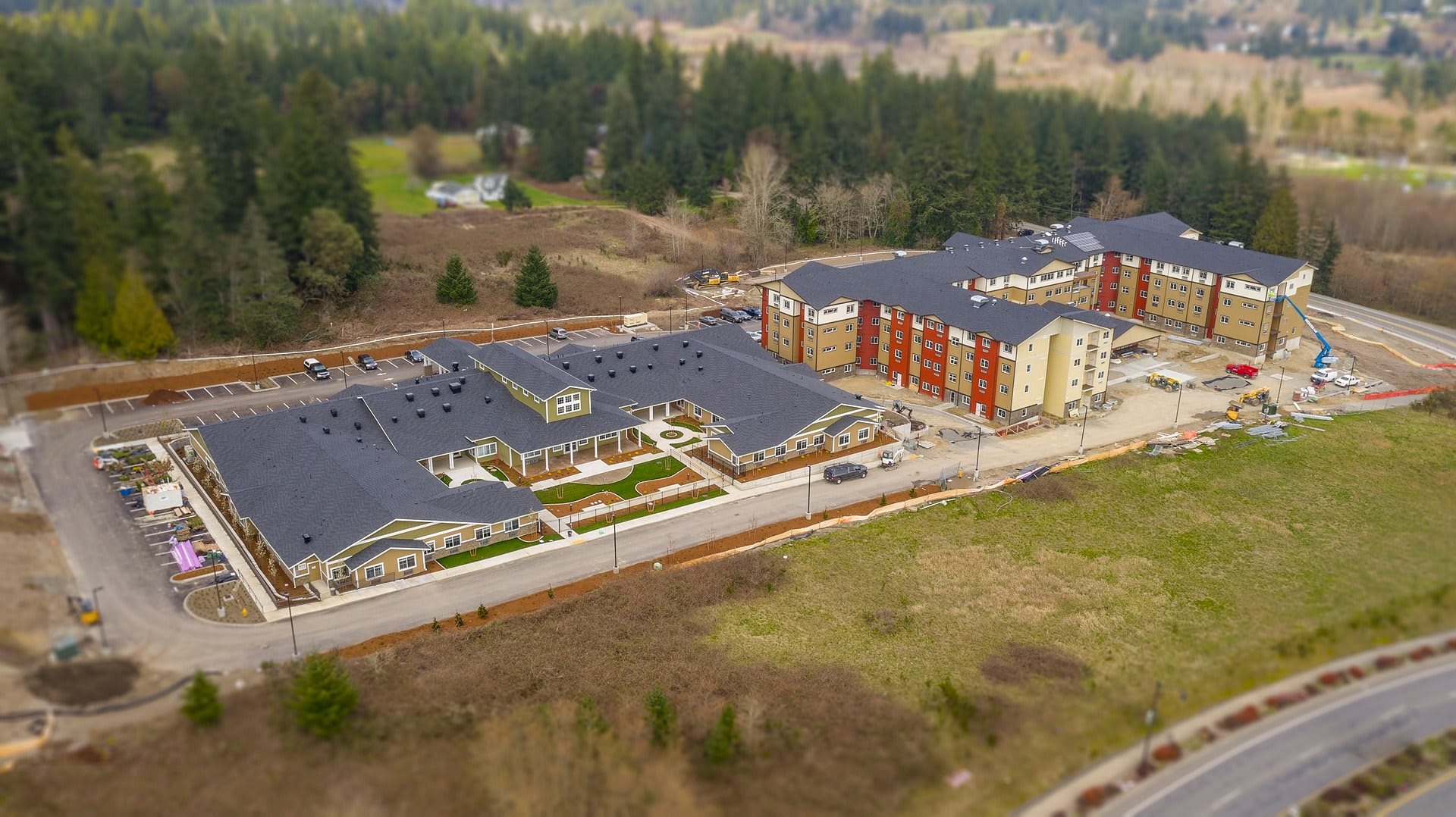 Fieldstone Memory Care of Silverdale aerial view of community