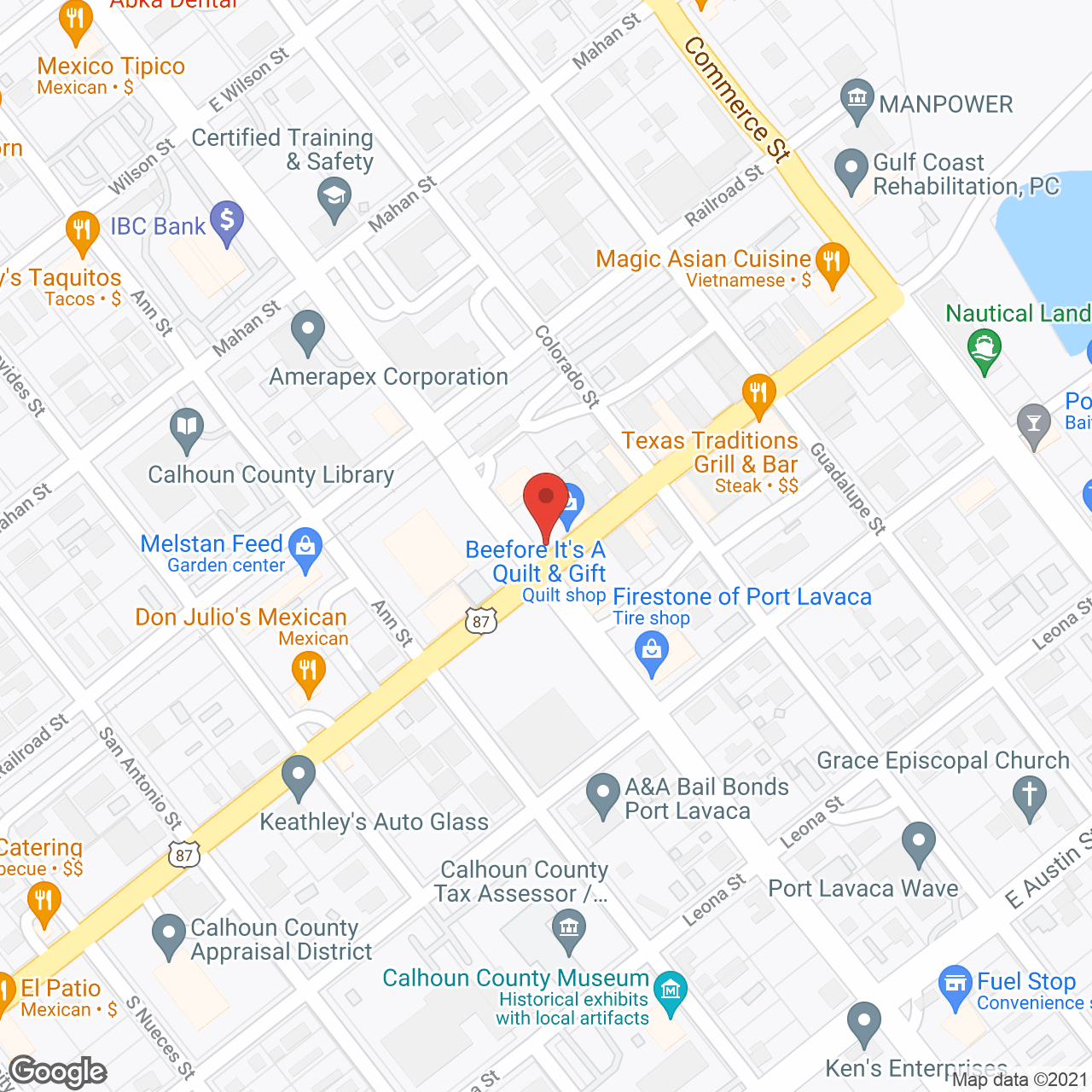 Trinity Shores of Port Lavaca in google map