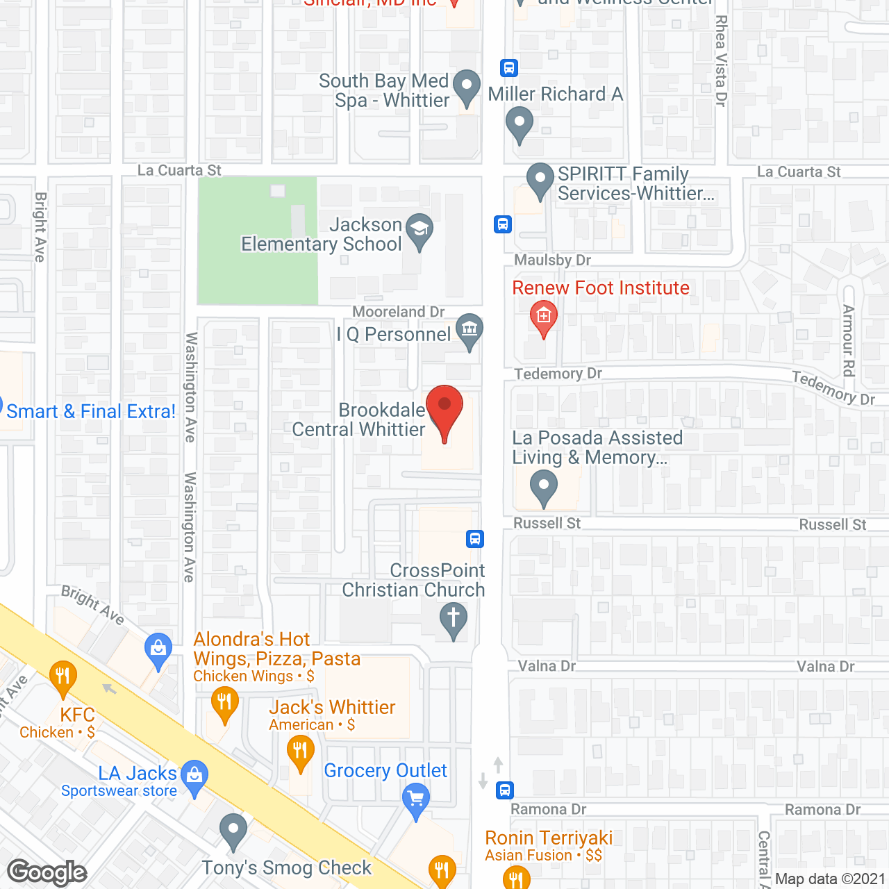 Brookdale Central Whittier in google map