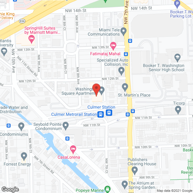 Washington Square Apartments in google map