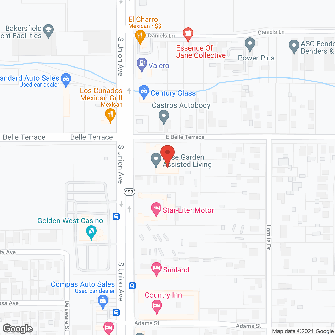 Redwood Bakersfield in google map