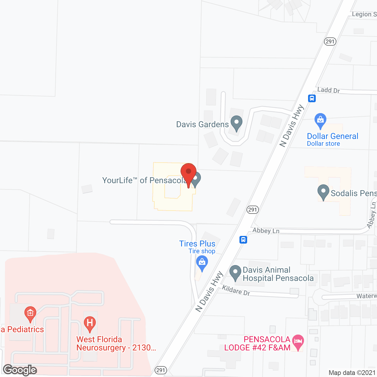 Inspiritas of Pensacola in google map
