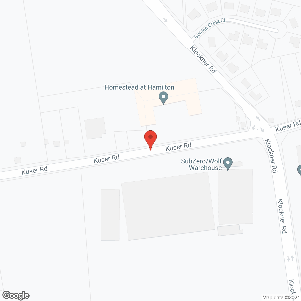 Homestead at Hamilton in google map