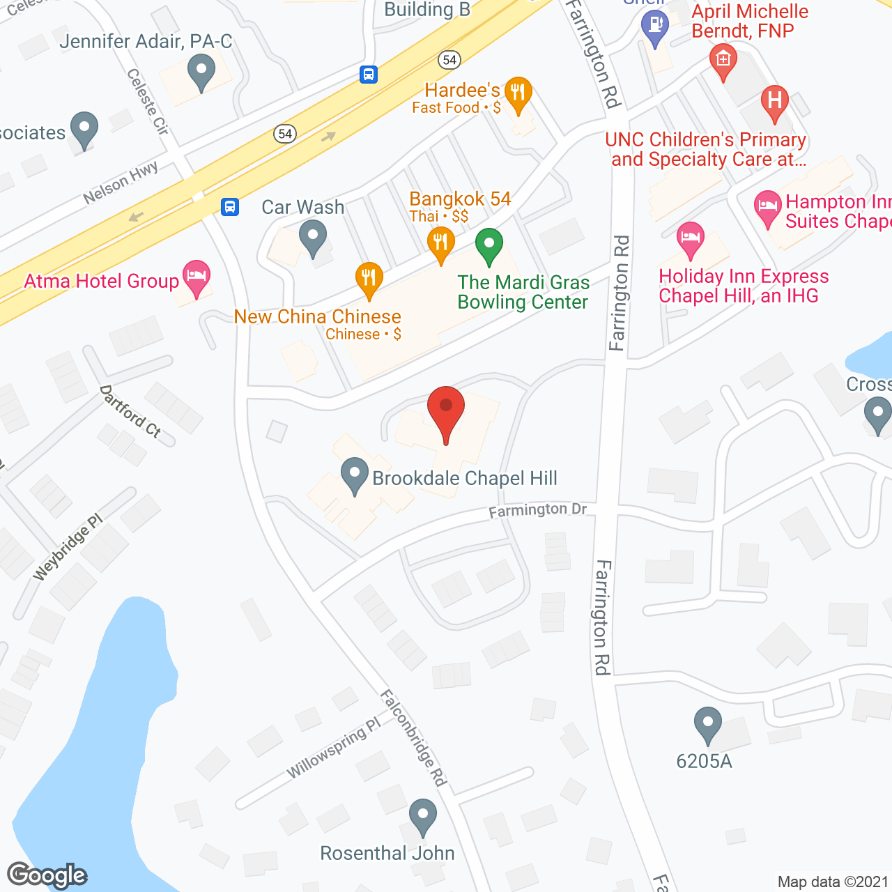 Brookdale Chapel Hill in google map