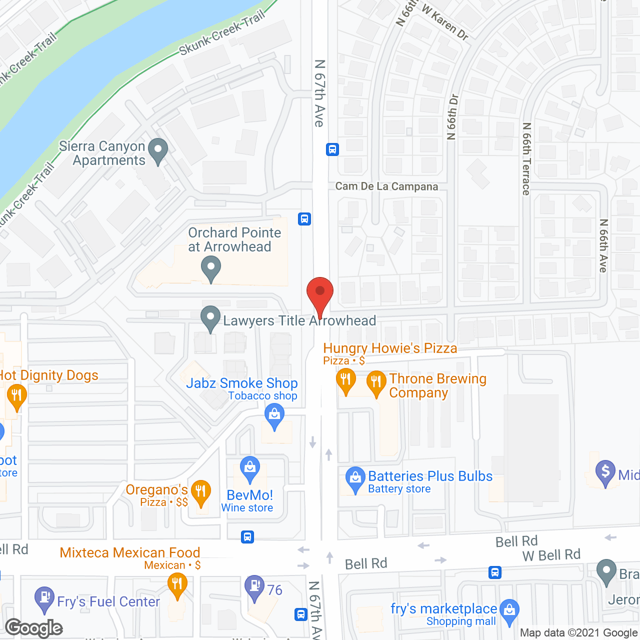 Orchard Pointe at Arrowhead in google map