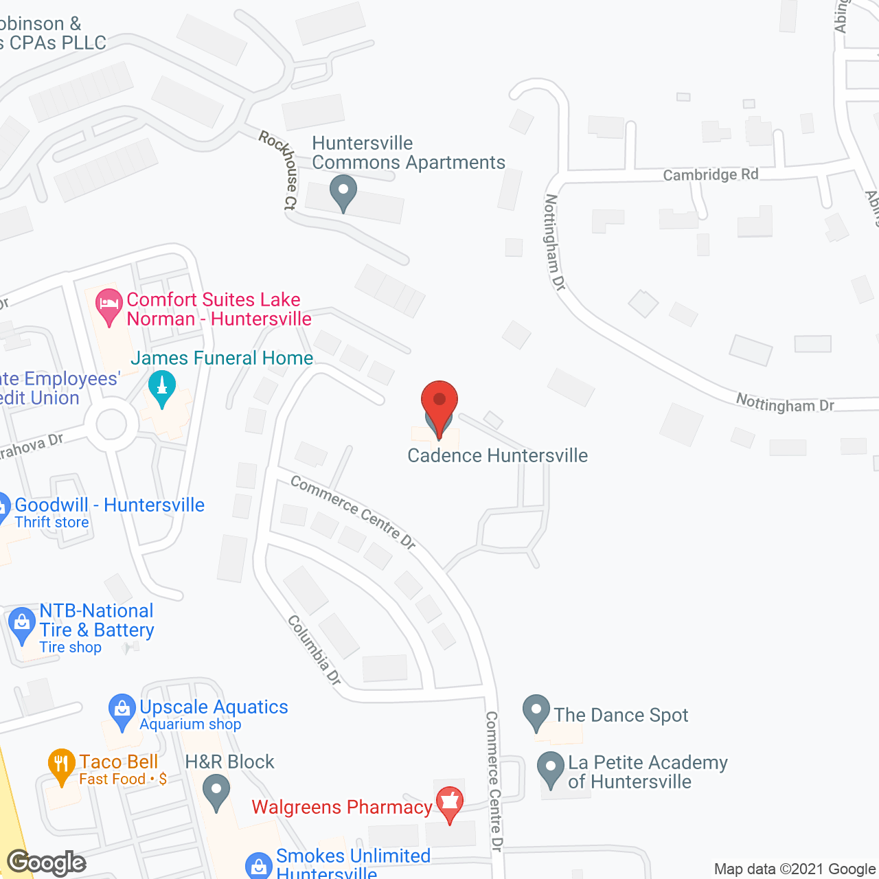 Cadence at Huntersville in google map