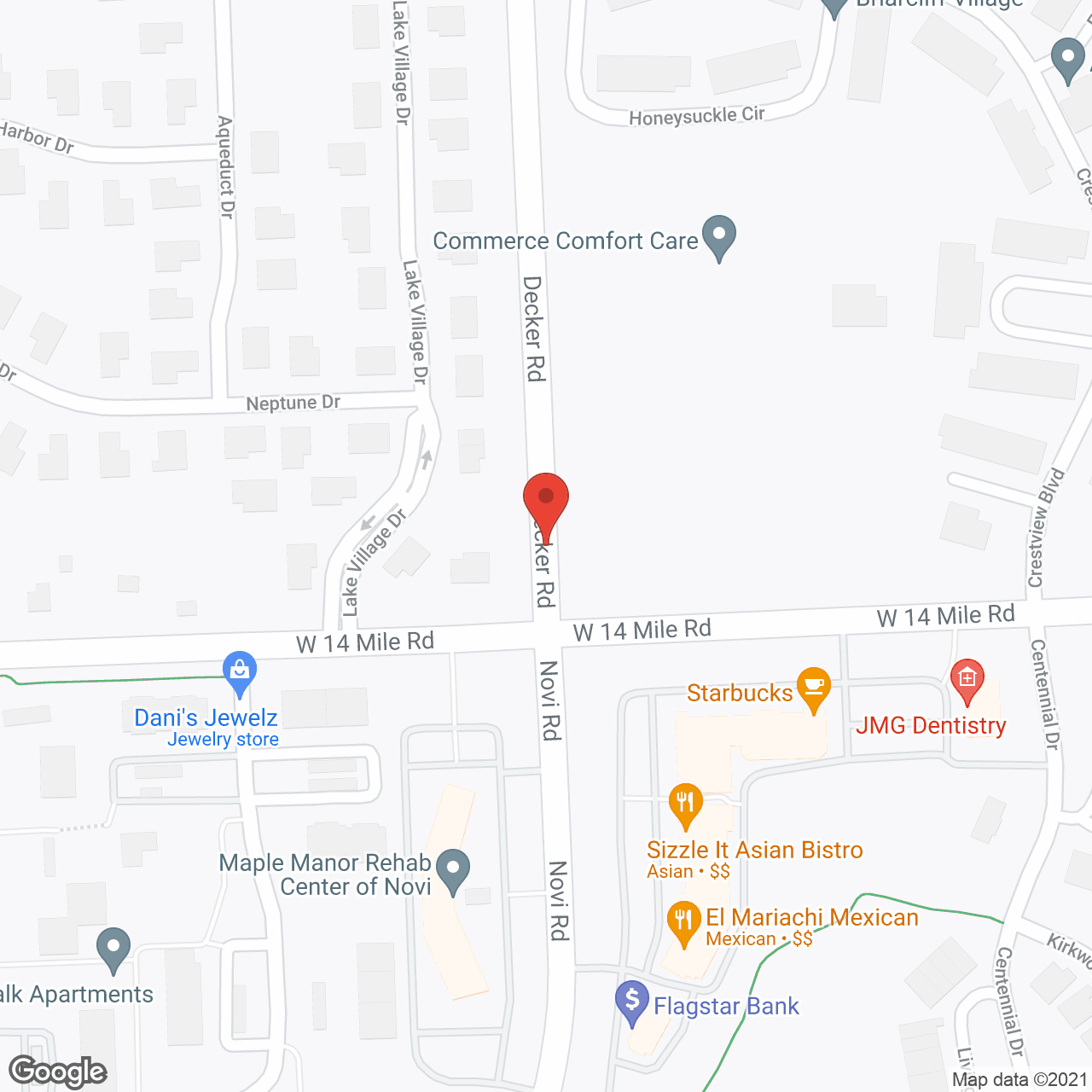 Commerce Comfort Care in google map