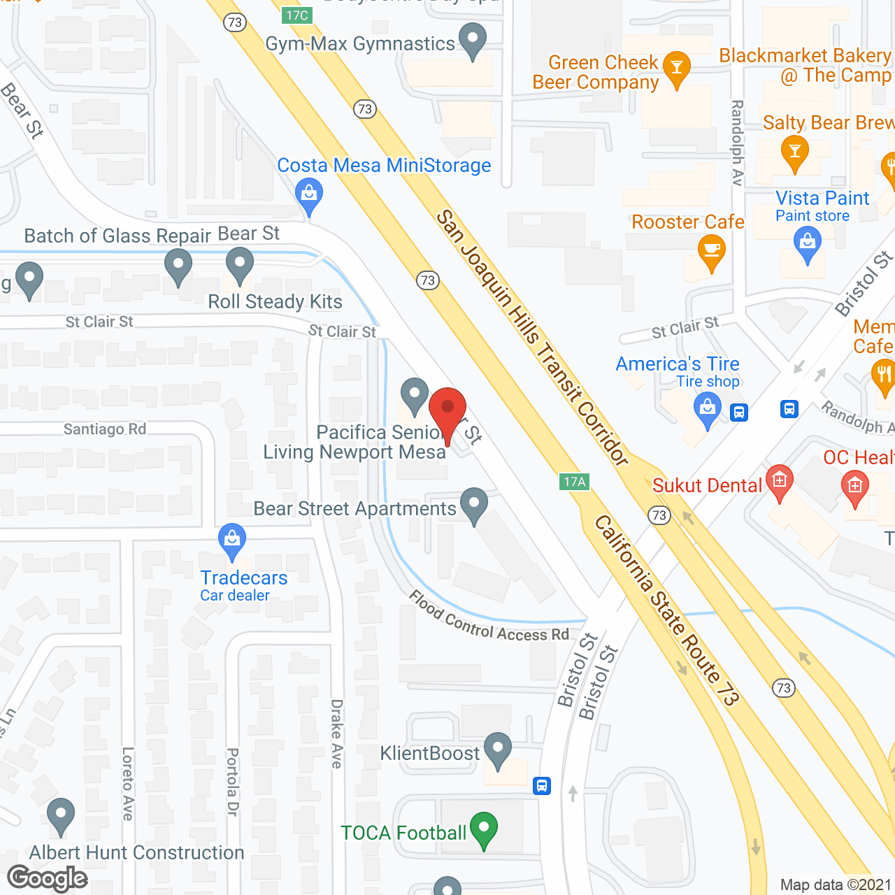 Pacifica Senior Living Newport Mesa in google map