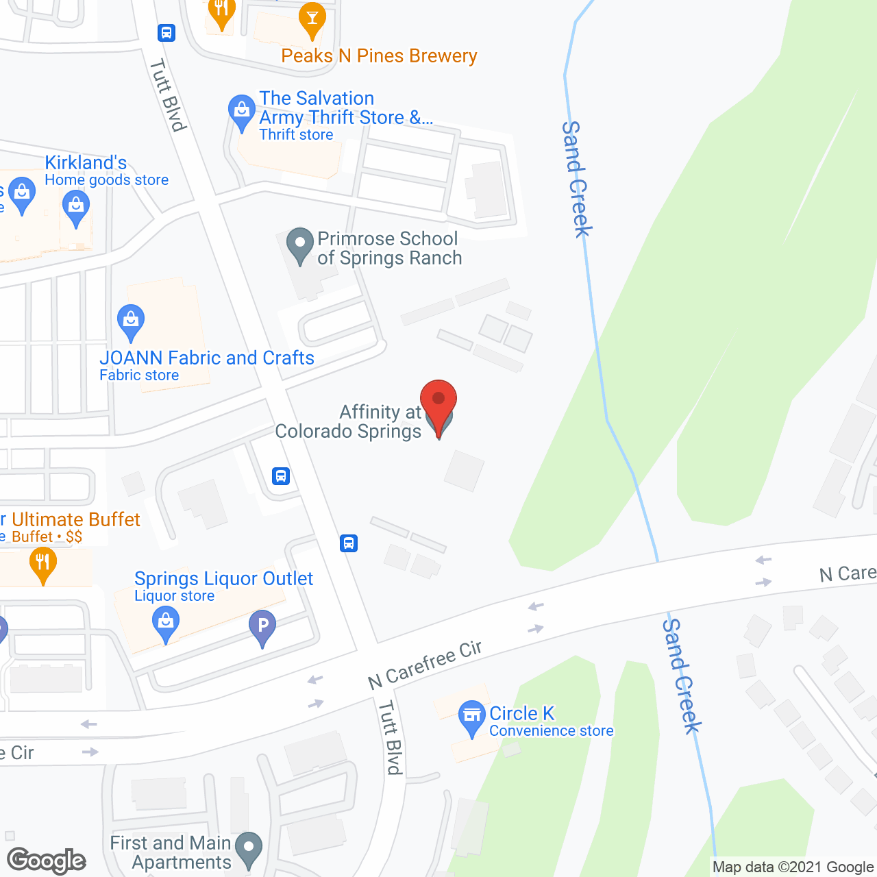 Affinity at Colorado Springs in google map