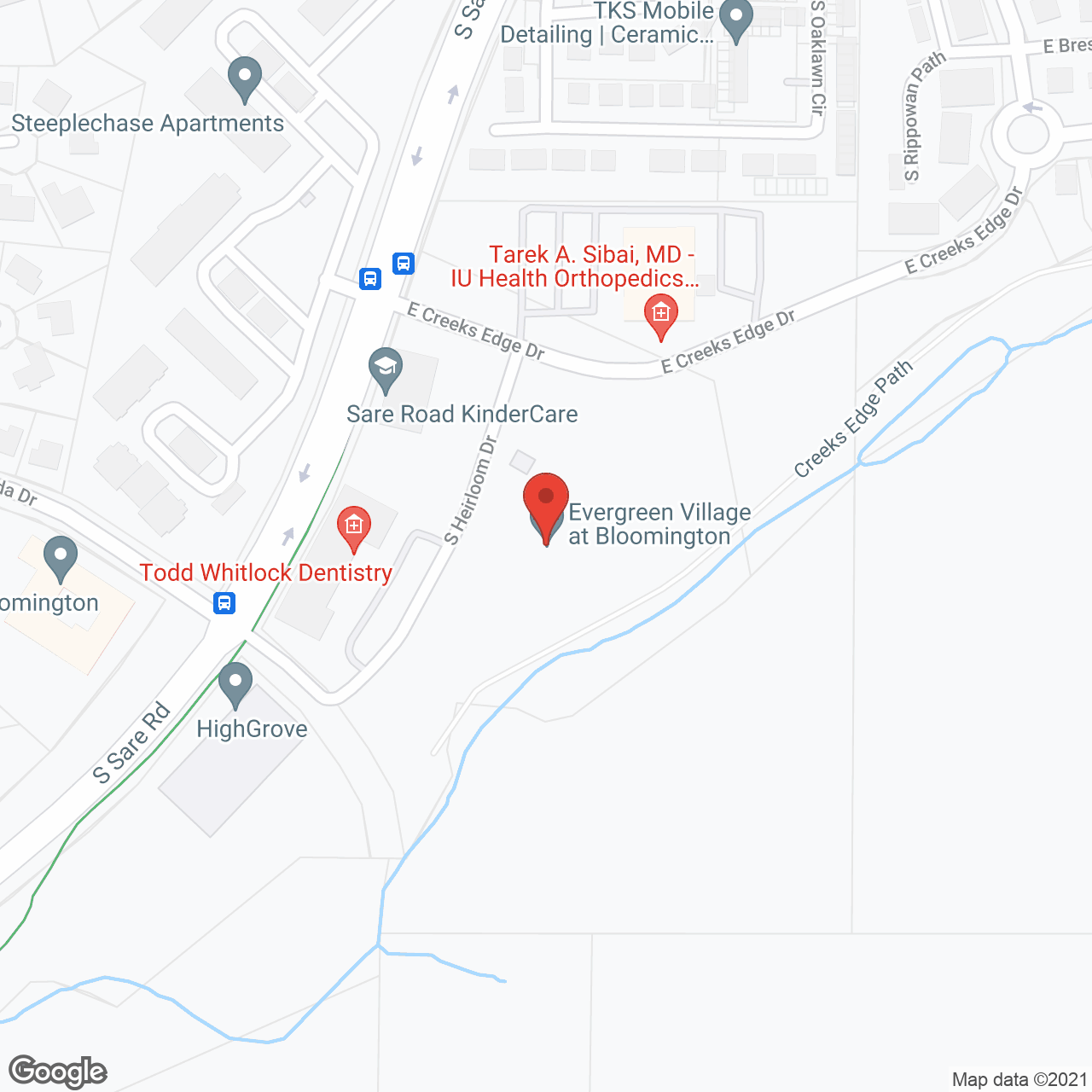 Evergreen Village of Bloomington in google map