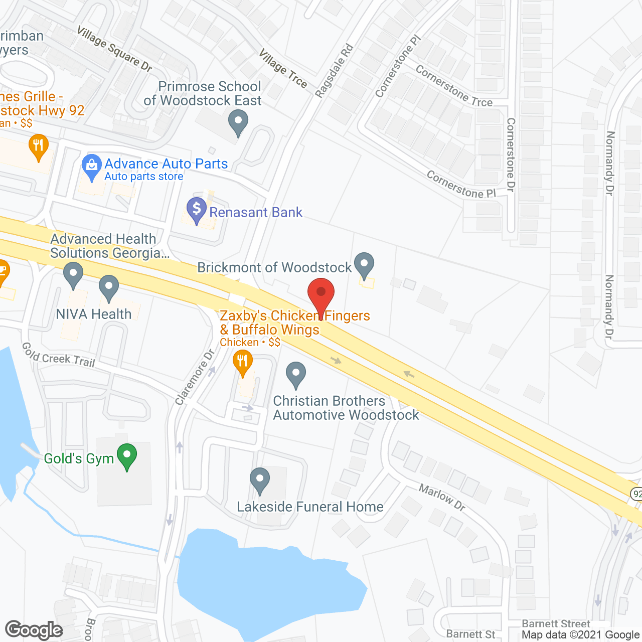 Brickmont Woodstock in google map