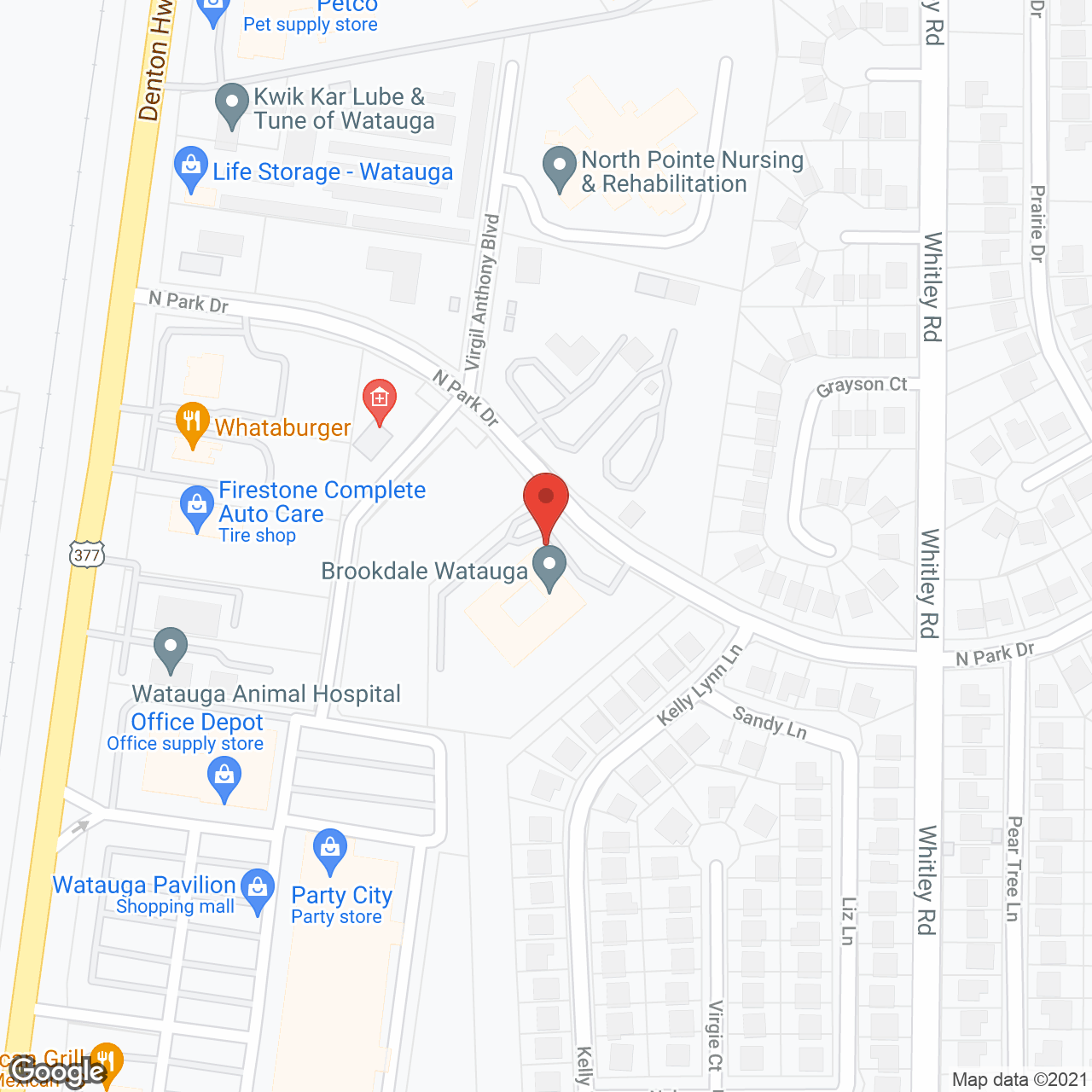 Brookdale Watauga in google map
