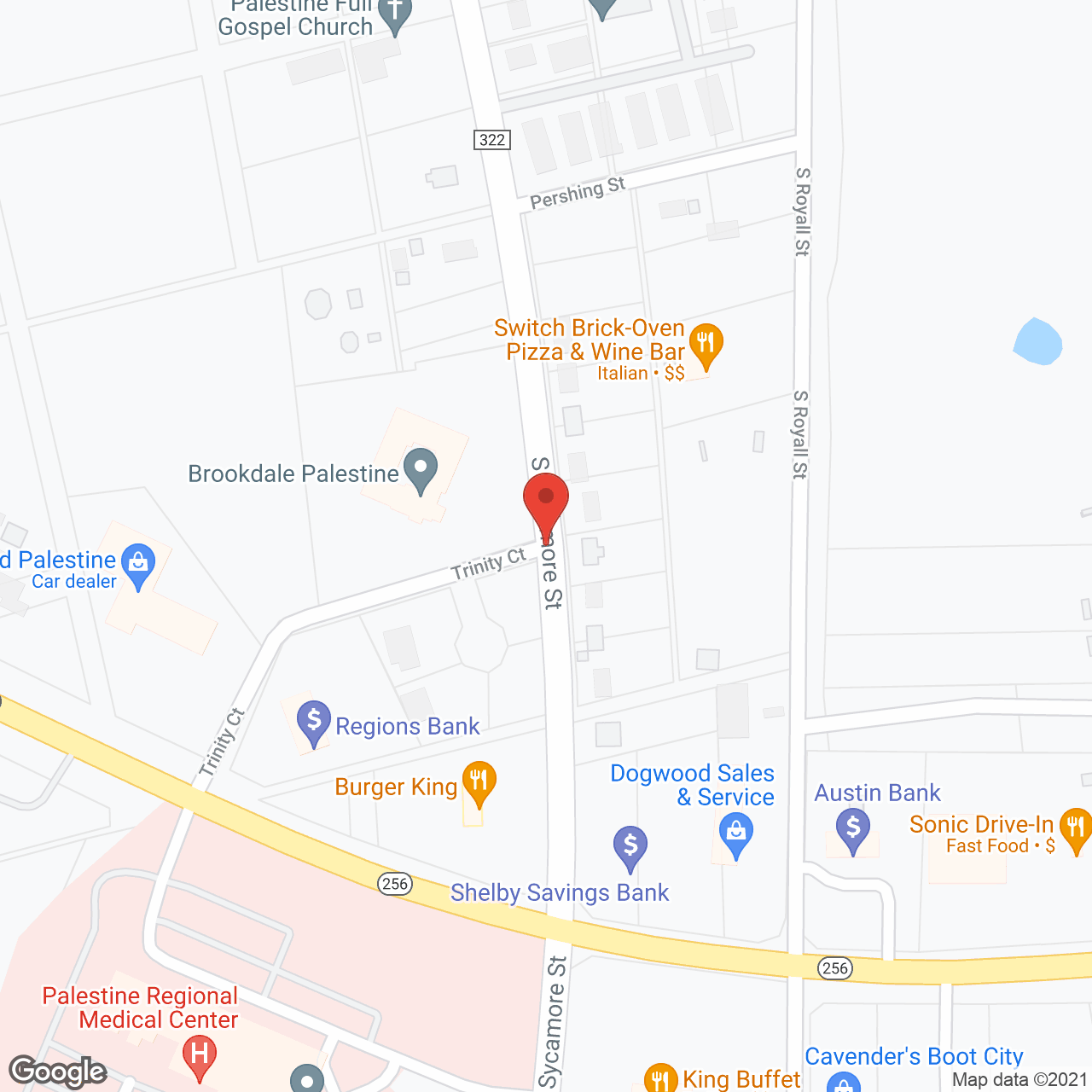 Brookdale Palestine in google map