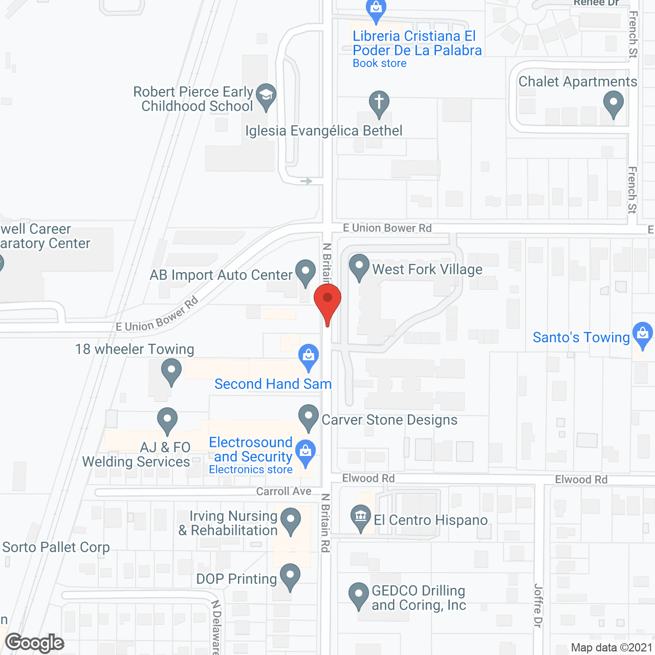 West Fork Village Irving in google map