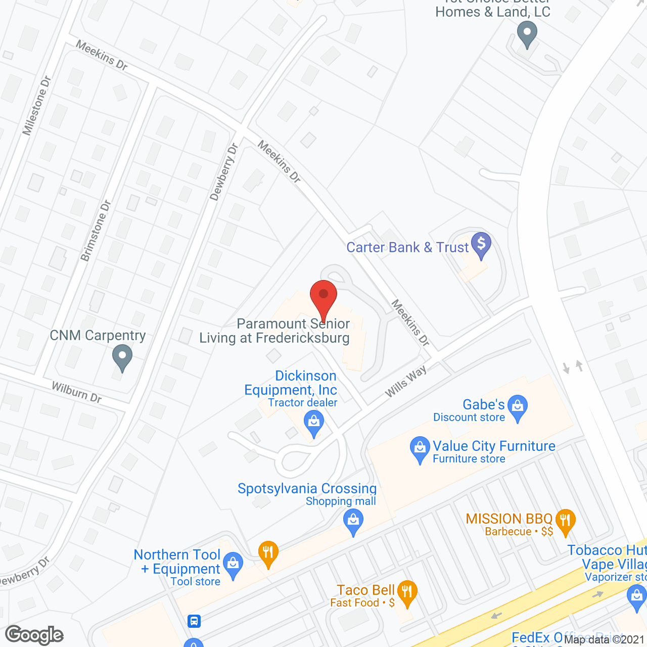 Paramount Senior Living at Fredericksburg in google map