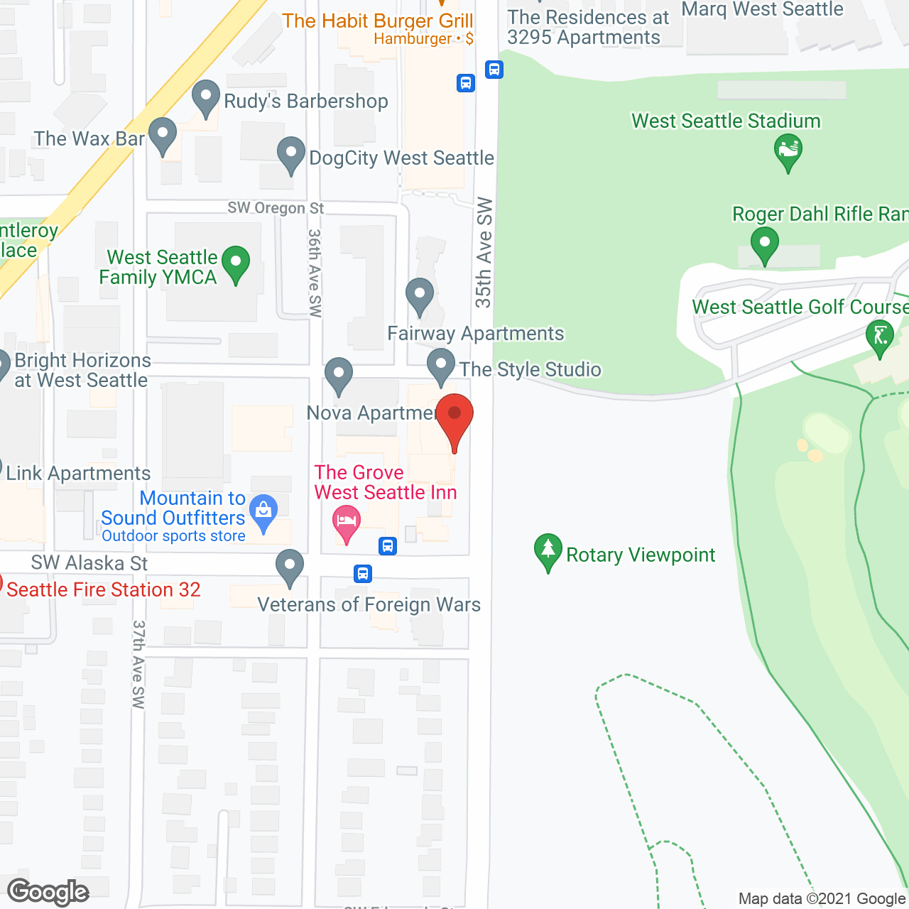 Brookdale West Seattle in google map