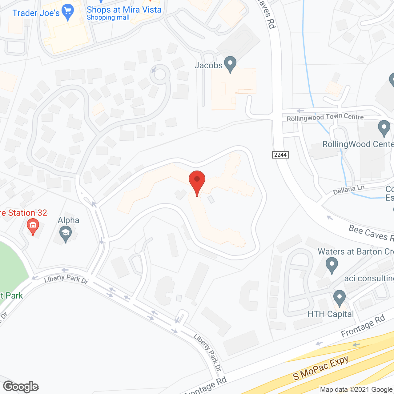 Brookdale Westlake Hills in google map